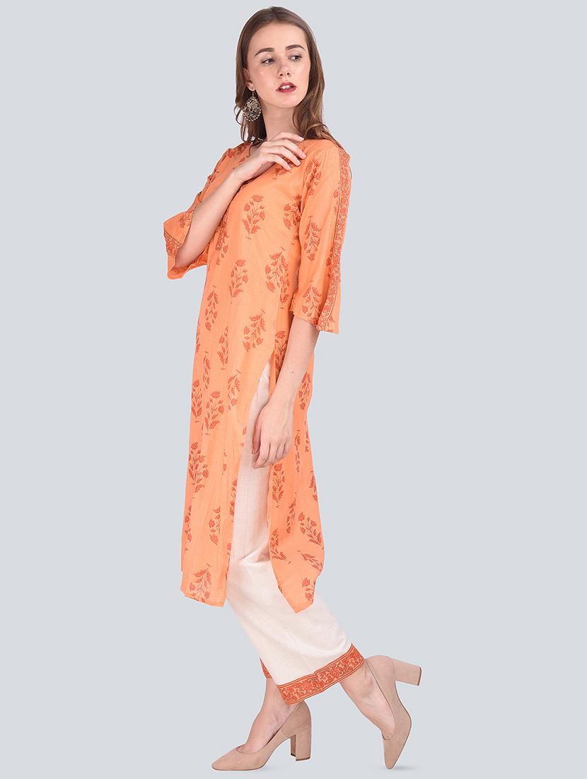 floarl printed kurta palazzo set - 16677550 - Standard Image - 1