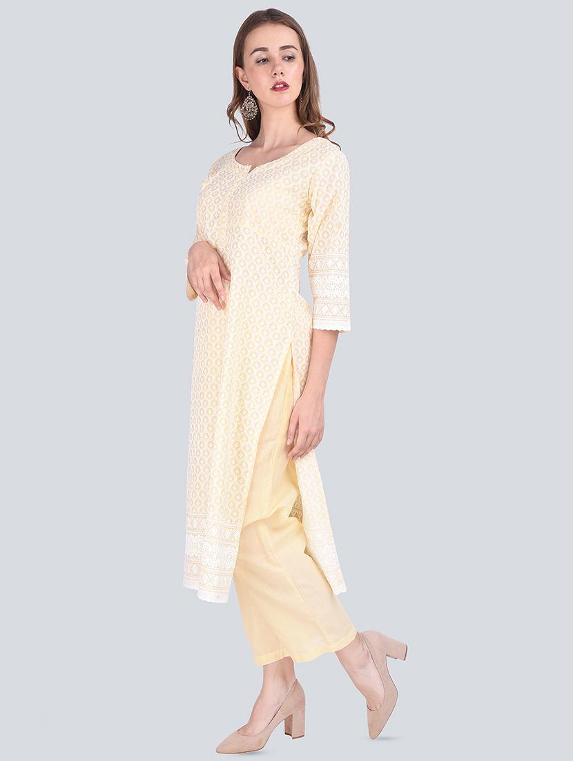 pastel embroidered kurta palazzo set - 16677551 - Standard Image - 1