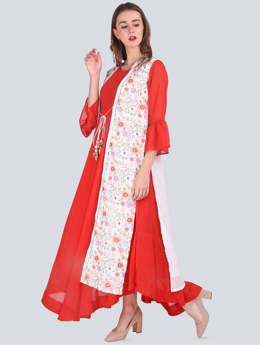 layered kurta dupatta set - 16677565 - Standard Image - 1