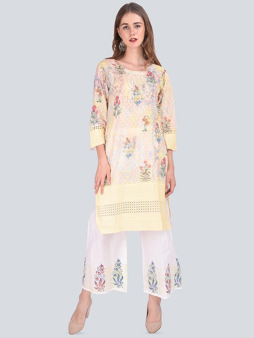 floral printed kurta palazzo suit set - 16677570 -  Standard Image - 1