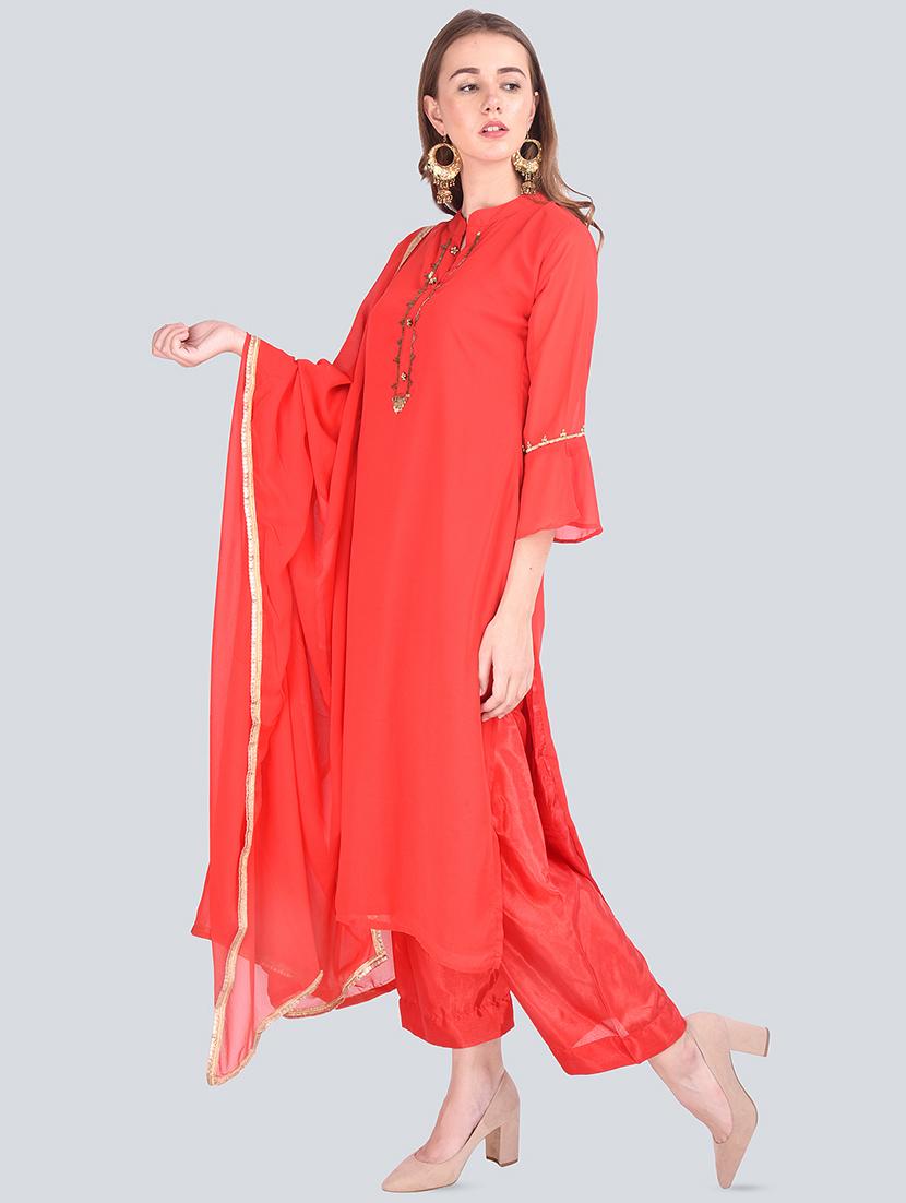 solid kurta palazzo suit set - 16677571 -  Standard Image - 1