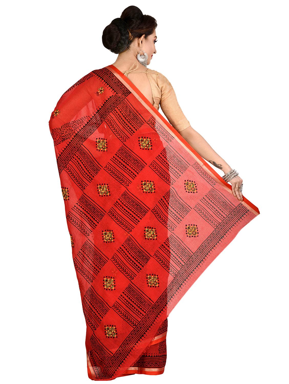 tant handloom saree with blouse - 16678279 - Standard Image - 1