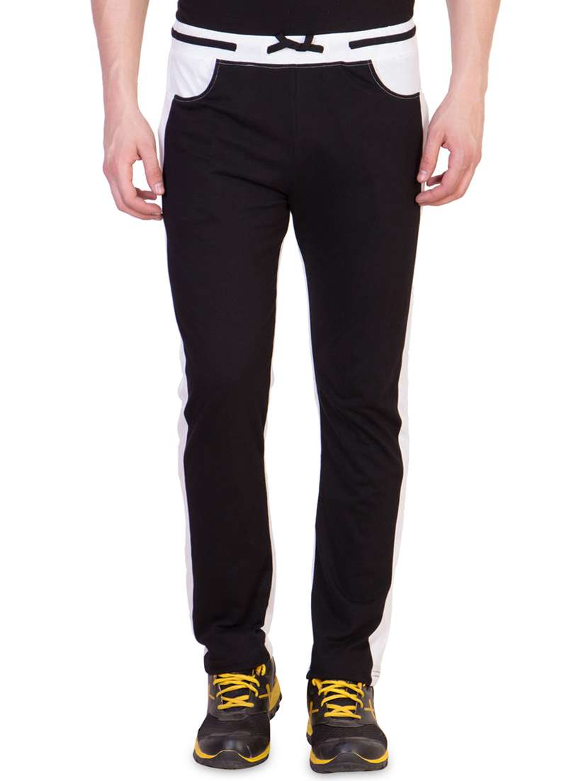 black color block track pants