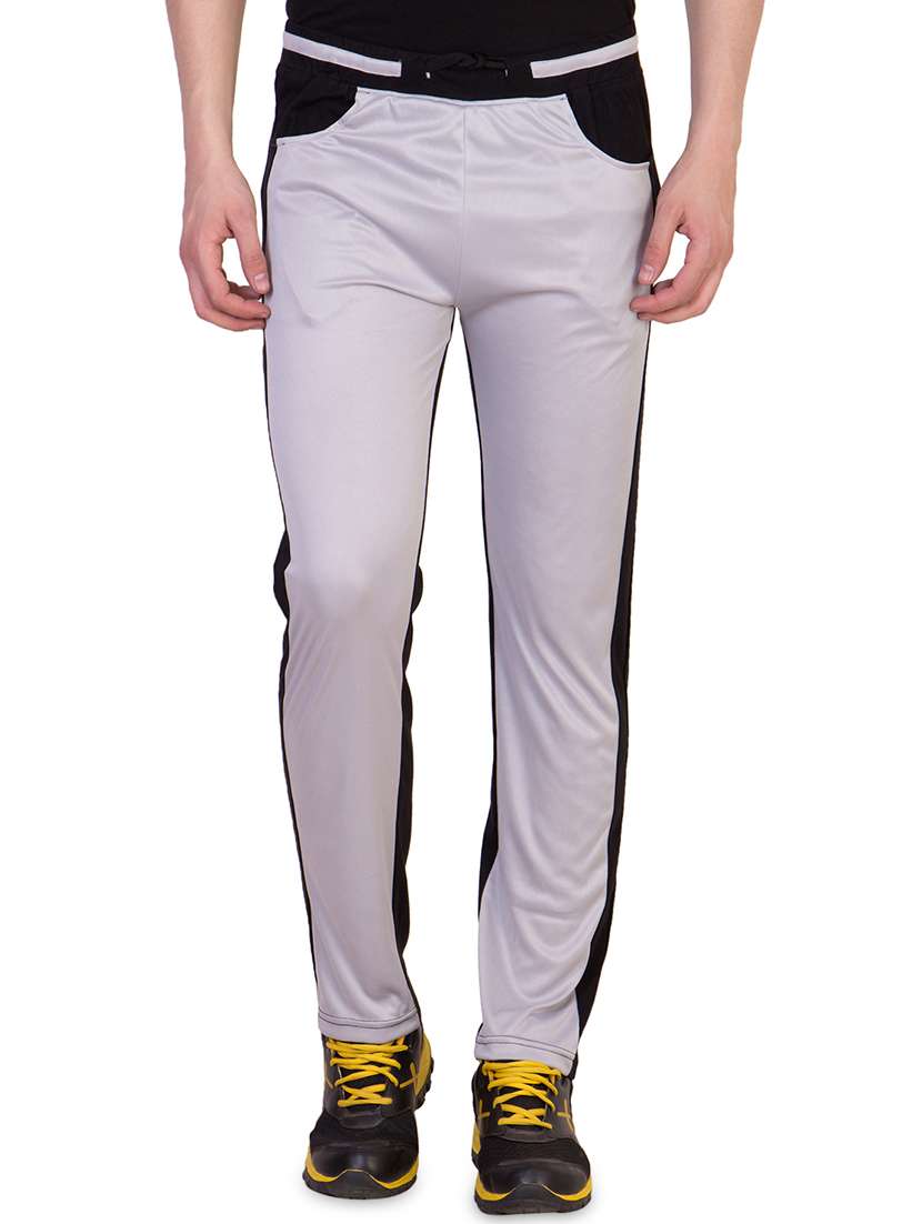 grey color block track pant