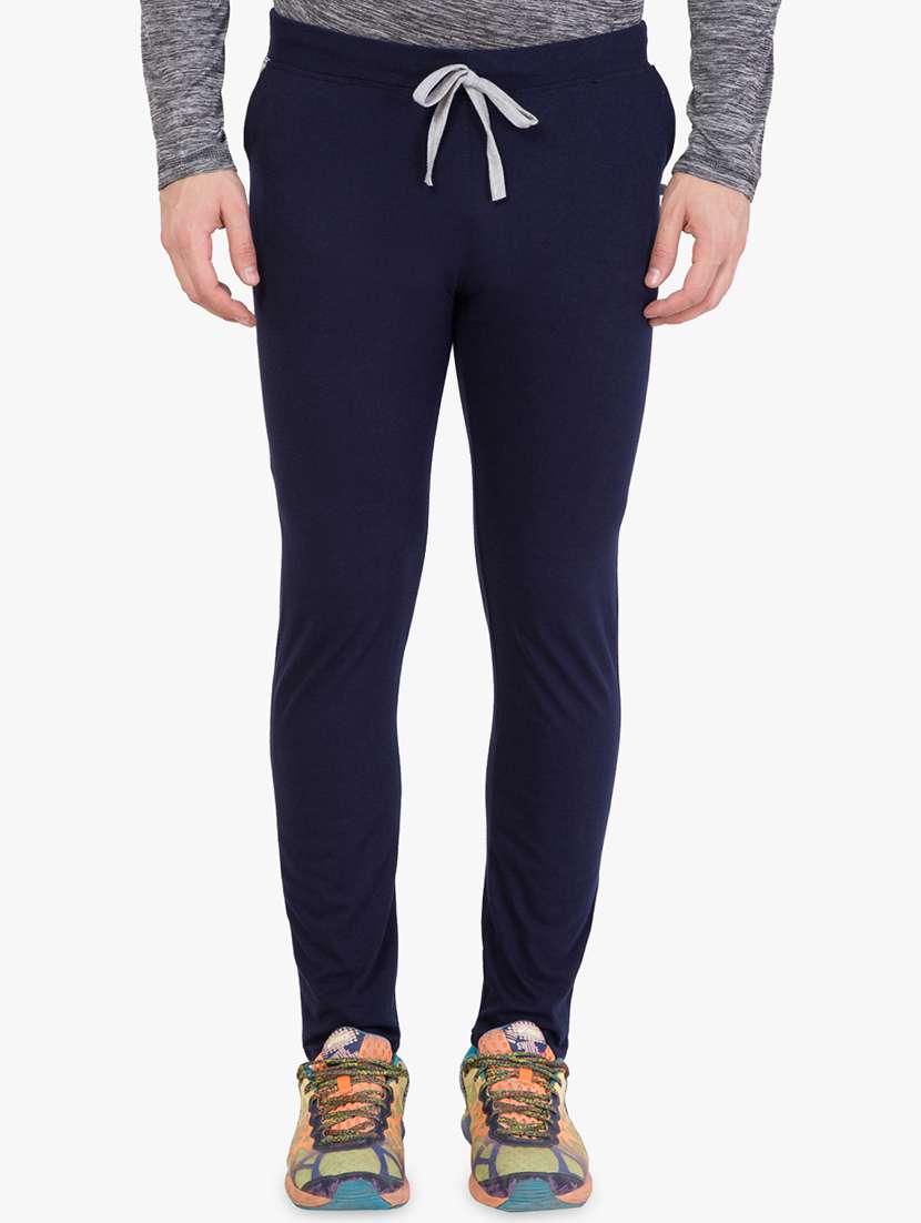 navy blue solid track pant