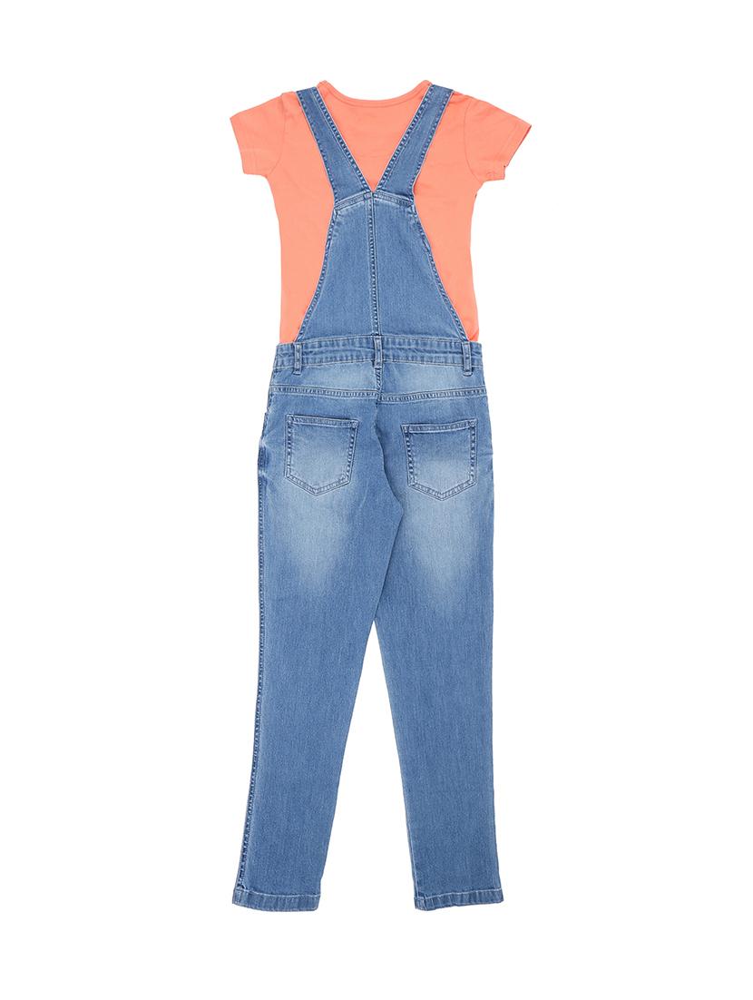 round neck denim dungaree twin sets - 16679924 - Standard Image - 1
