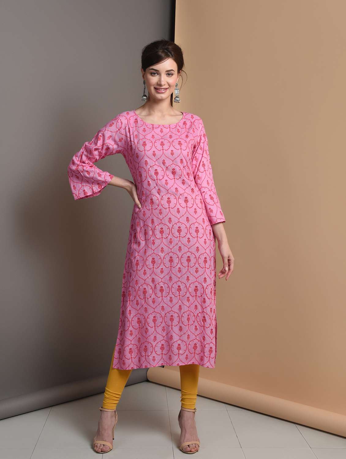 printed straight kurta