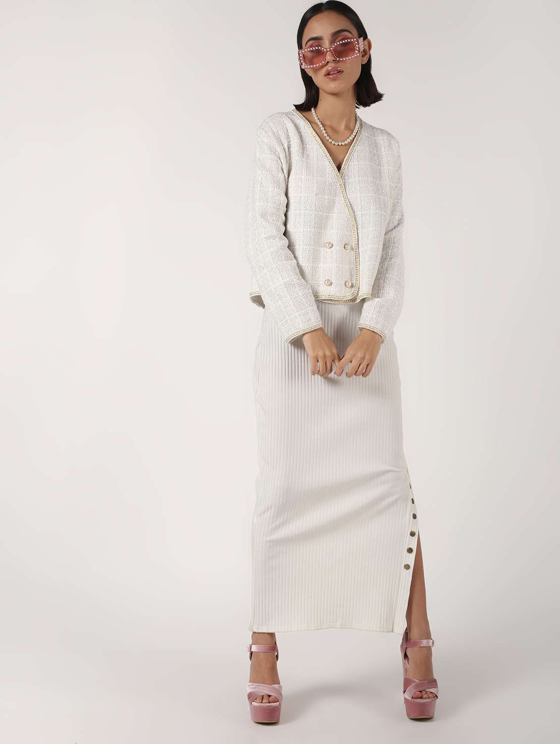 button up pocket slit wool coat