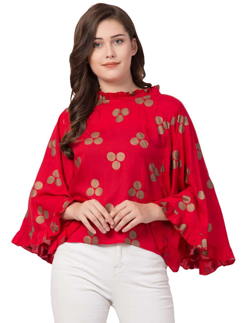 women's ruffle mock neck top