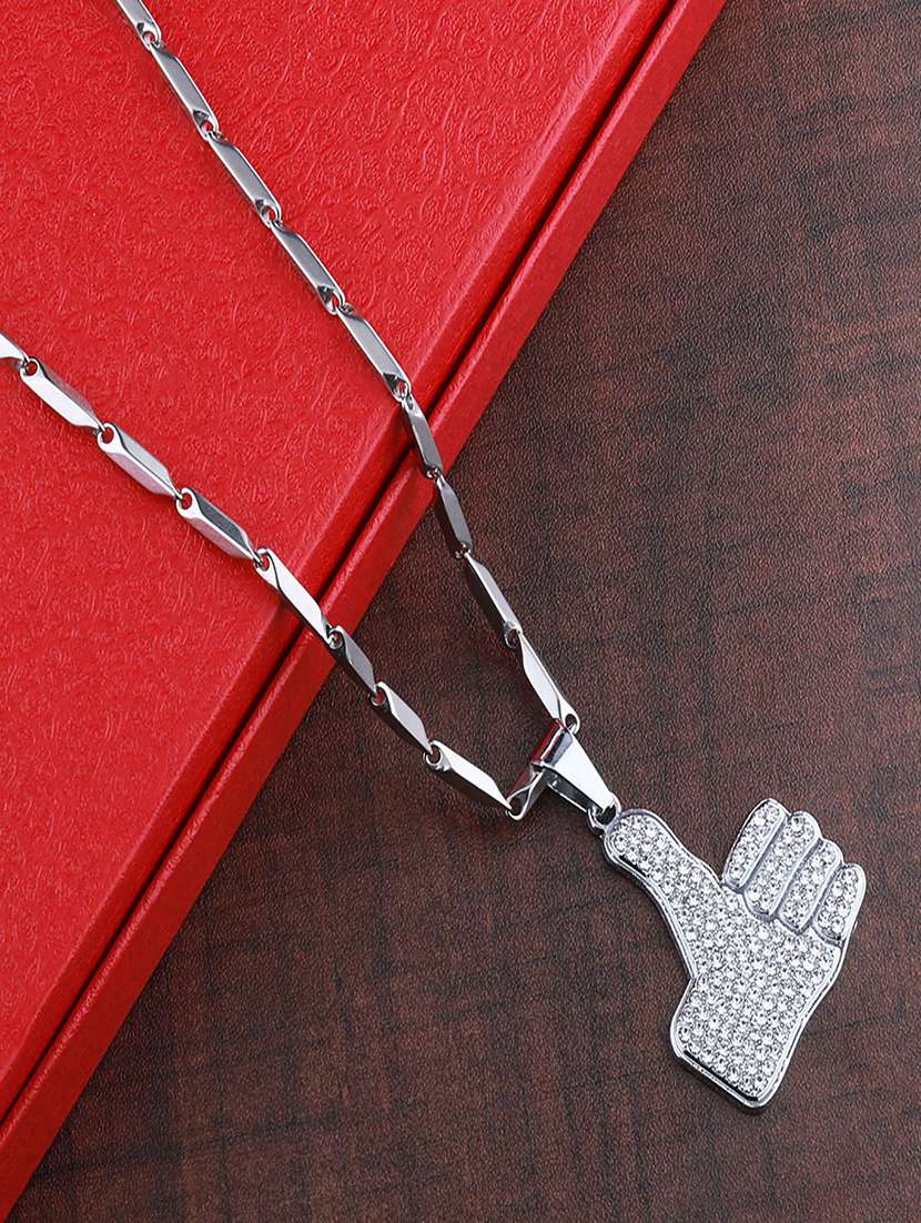 silver metal pendant