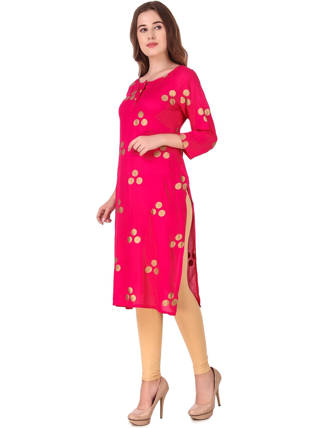 polka dots straight kurta - 16682008 - Standard Image - 1
