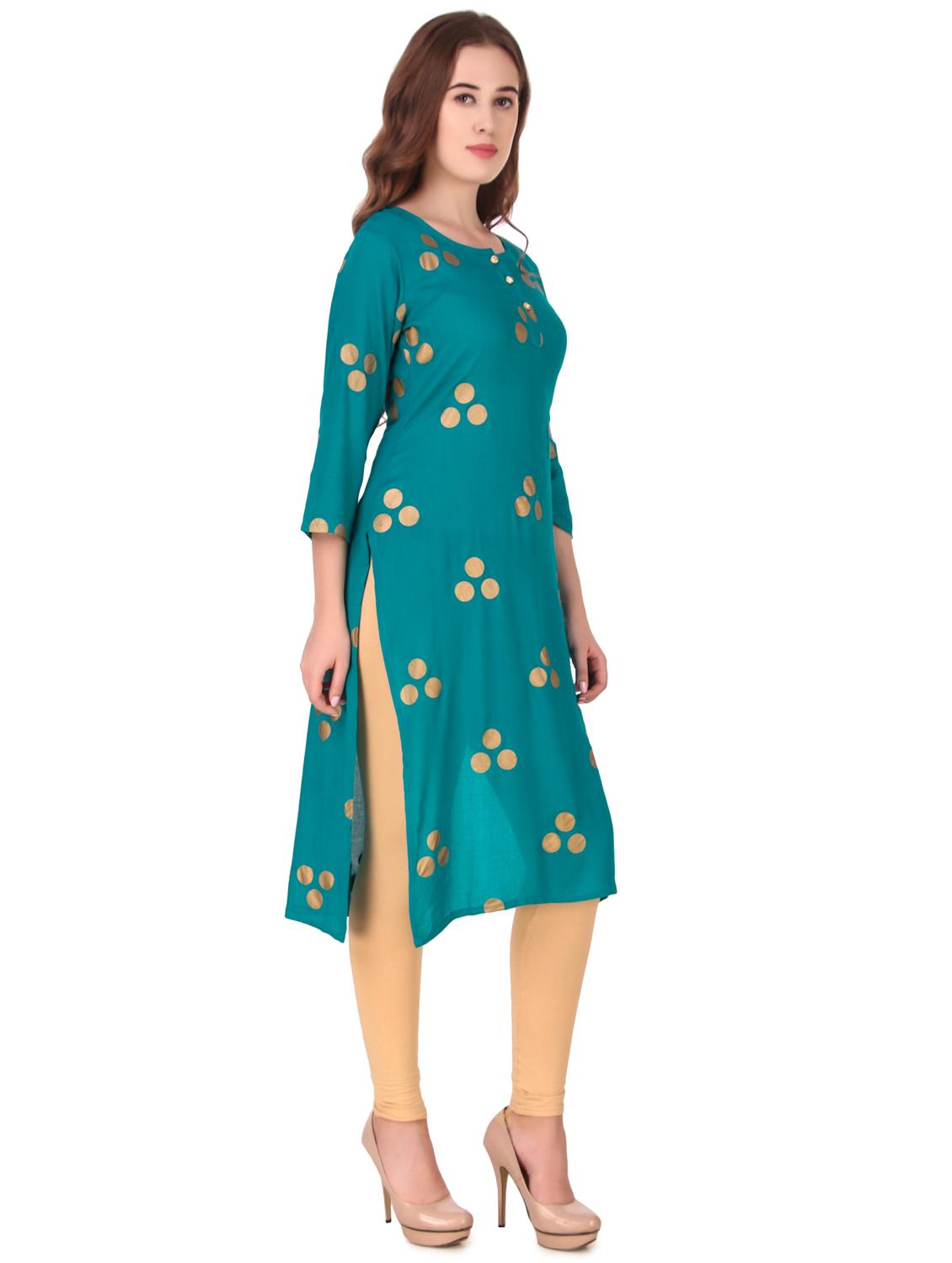 polka dots straight kurta - 16682009 -  Standard Image - 1