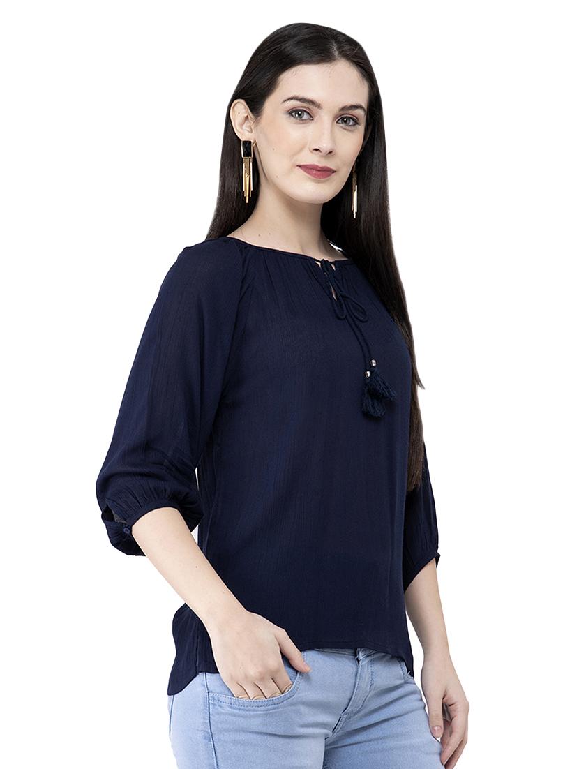 tie up neck solid top - 16682792 - Standard Image - 1