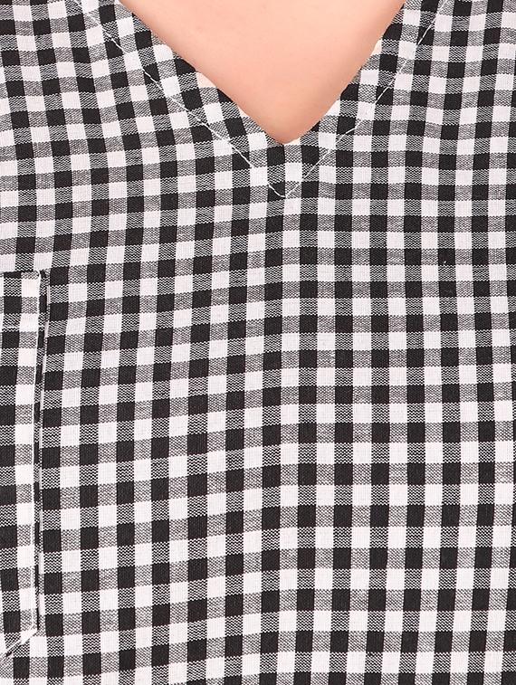 v neck bell sleeved gingham top - 16684371 - Standard Image - 4