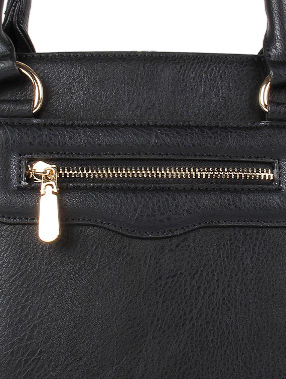black leatherette regular handbag - 16684719 - Standard Image - 4