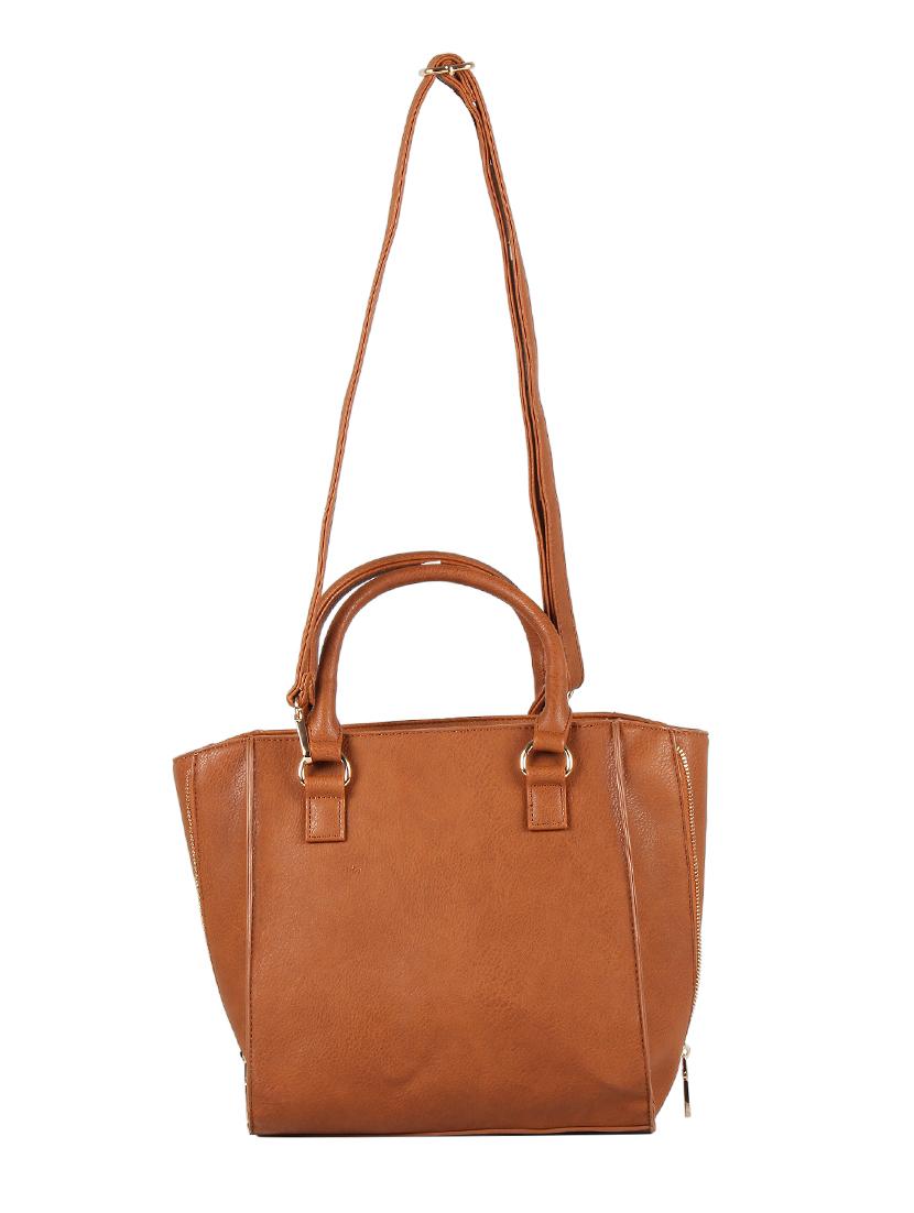 tan leatherette regular handbag - 16684720 -  Standard Image - 1