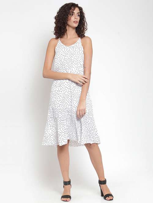 cami neck polka dot a-line dress - 16685147 - Standard Image - 0