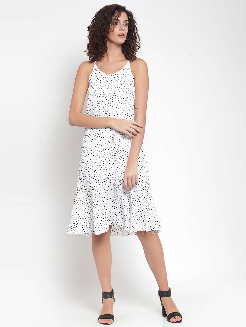 cami neck polka dot a-line dress - 16685147 - Zoom Image - 0