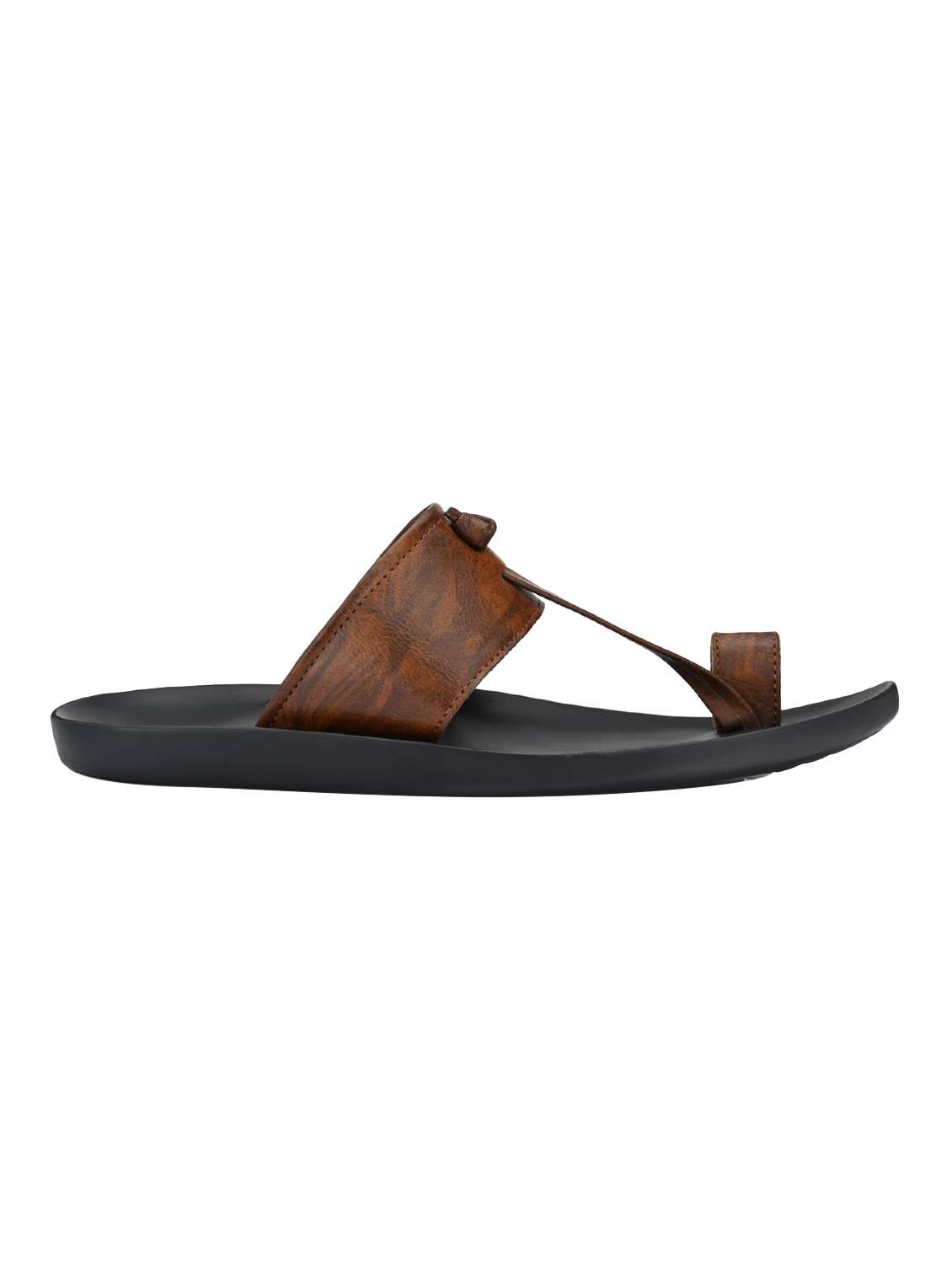 brown leatherette kolhapuri slippers - 16685381 - Standard Image - 1