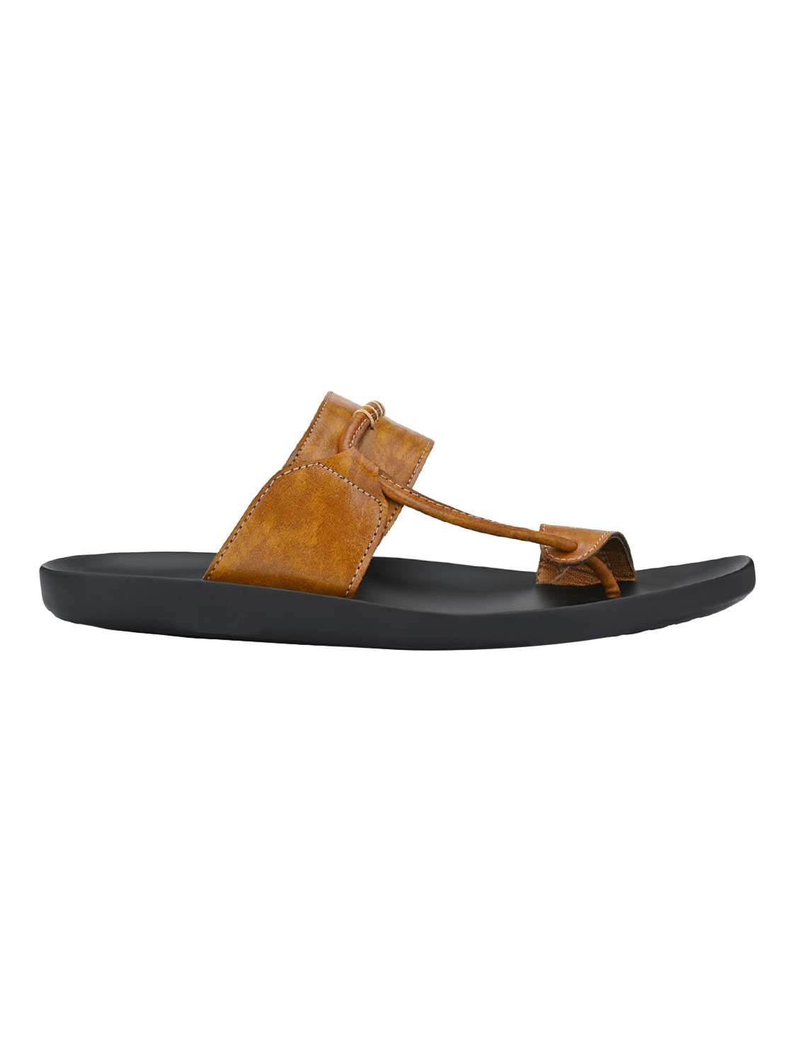 tan leatherette kolhapuri sandal - 16685411 -  Standard Image - 1