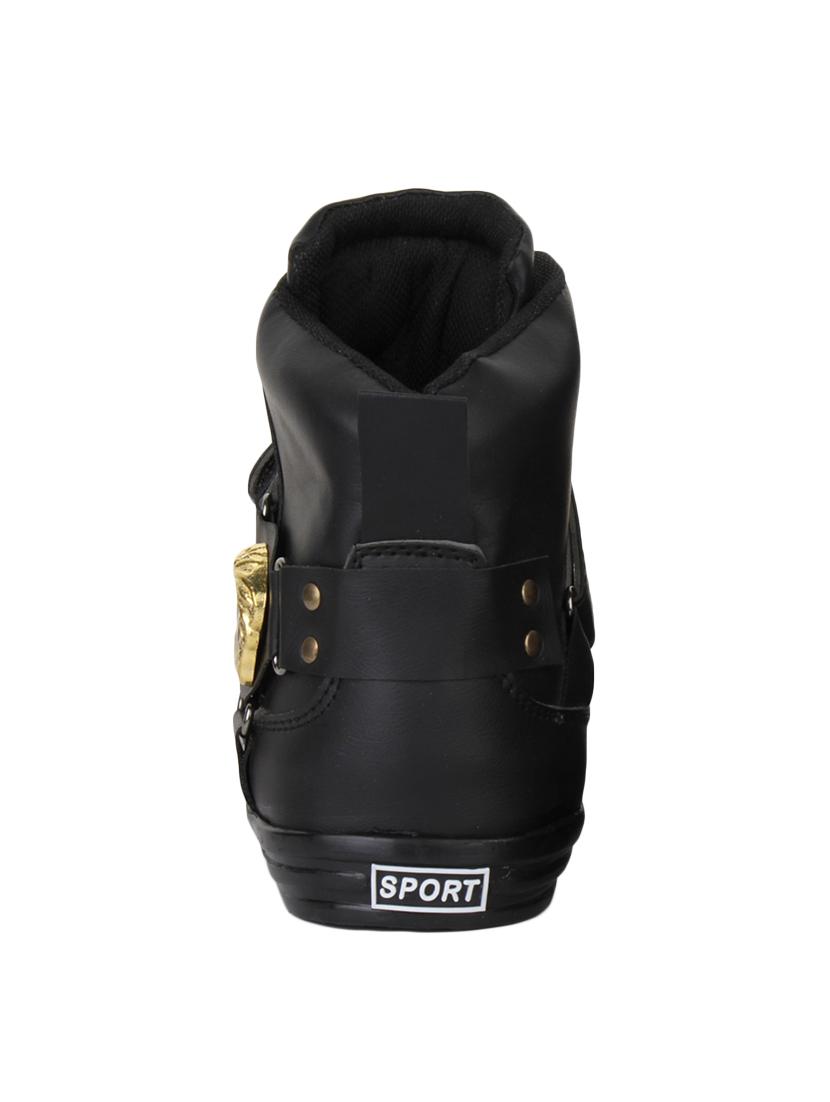 black leatherette lace up sneakers - 16685882 -  Standard Image - 1