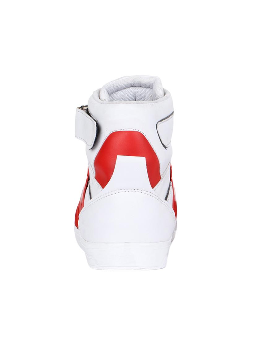 white leatherette lace up sneakers - 16685896 - Standard Image - 1