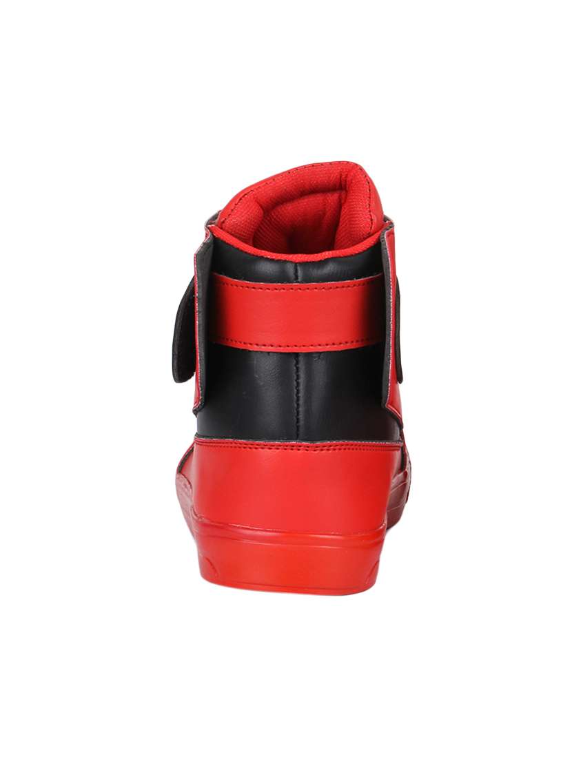 red leatherette lace up sneakers - 16685919 -  Standard Image - 1