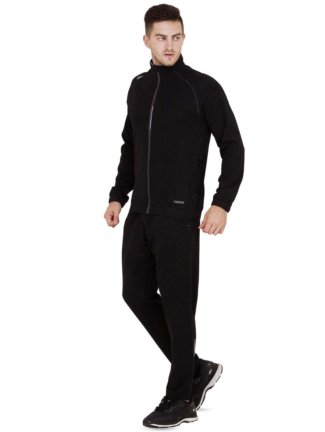 black solid raglan track suit - 16687944 -  Standard Image - 1