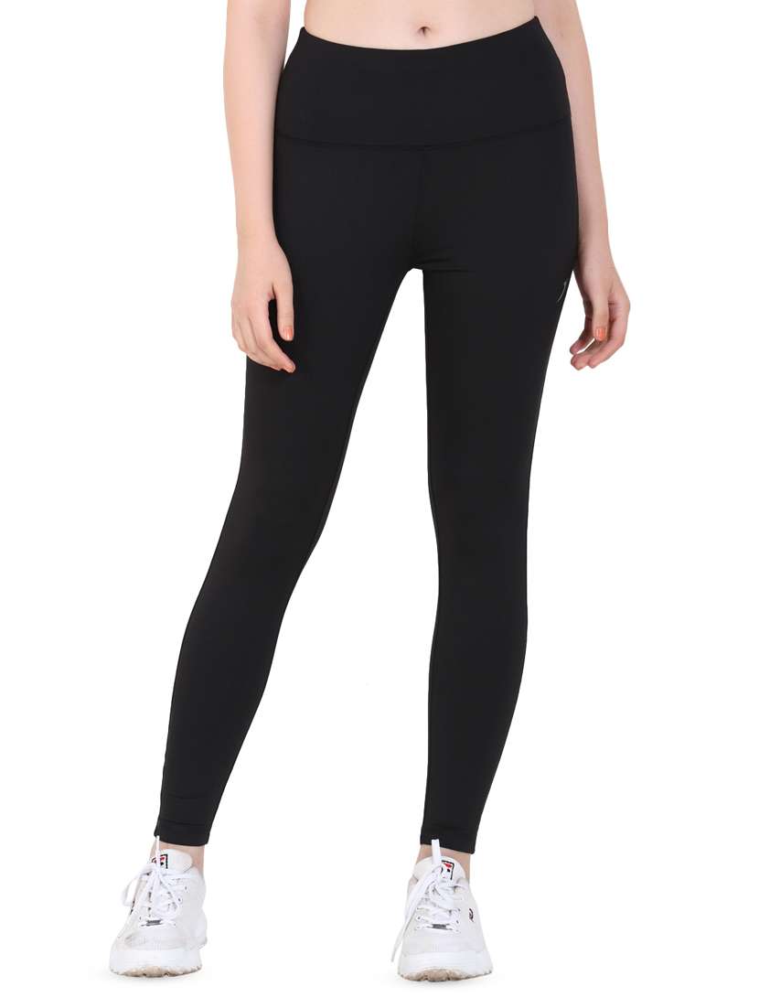 high rise solid track pant