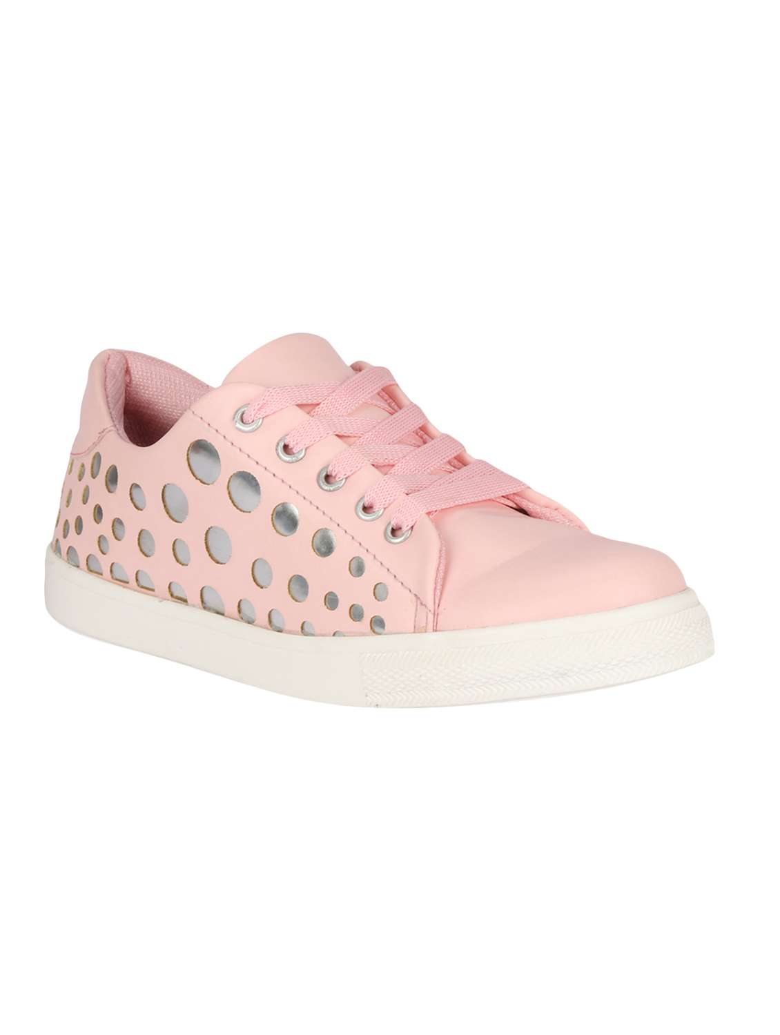 pink lace-up sneakers