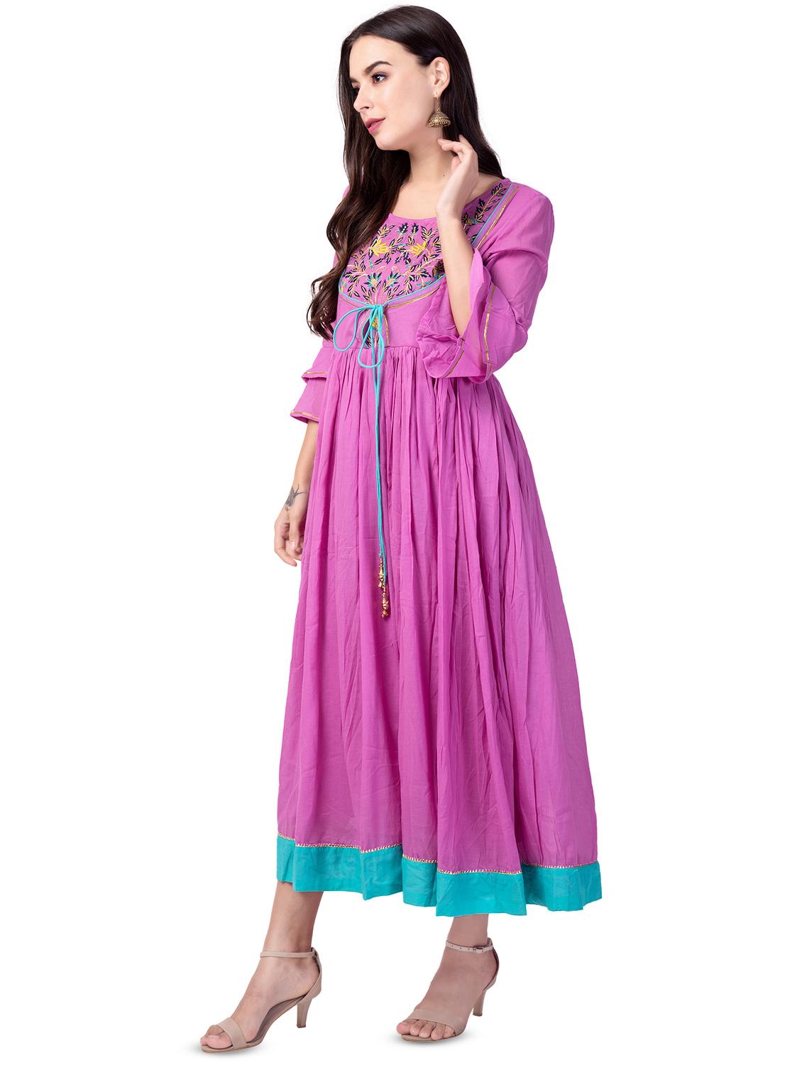 bell sleeves flared kurta - 16695493 - Standard Image - 1