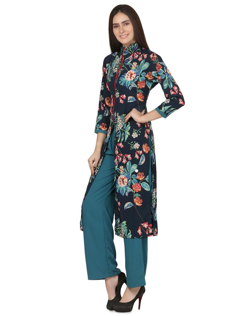 floral printed kurta palazzo set - 16695730 - Standard Image - 1