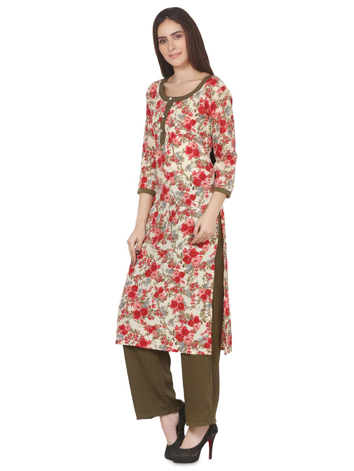 floral printed kurta palazzo set - 16695731 - Standard Image - 1