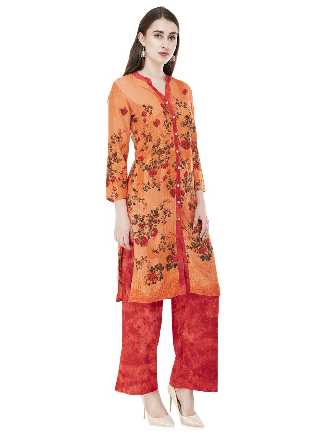 floral printed kurta palazzo set - 16695733 -  Standard Image - 1