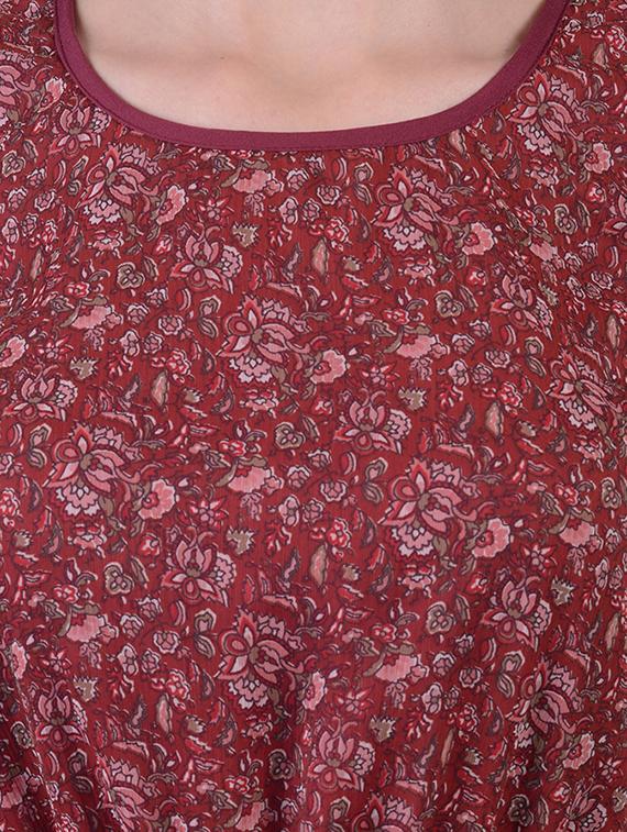 round neck gathered a-line dress - 16695750 - Standard Image - 4