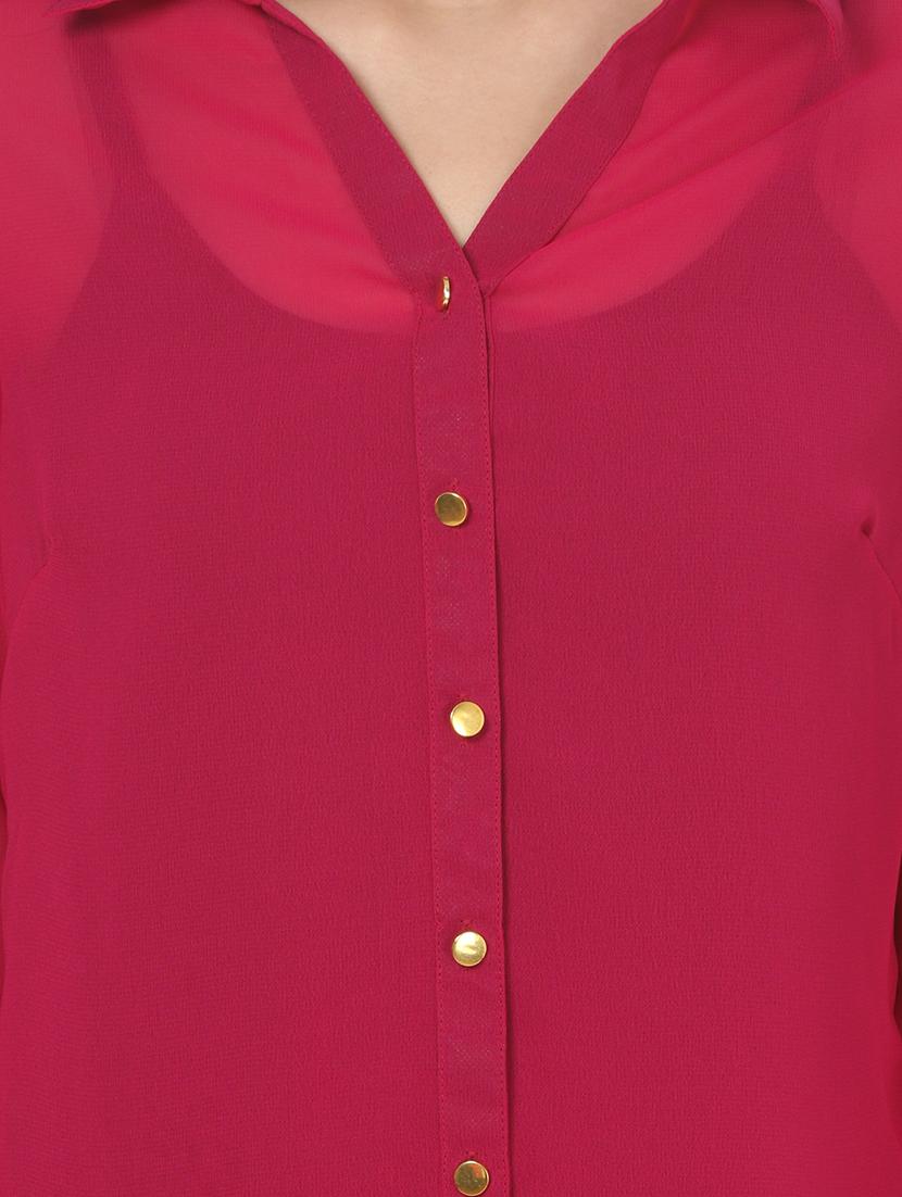 long sleeved curved hem shirt - 16695757 - Standard Image - 4