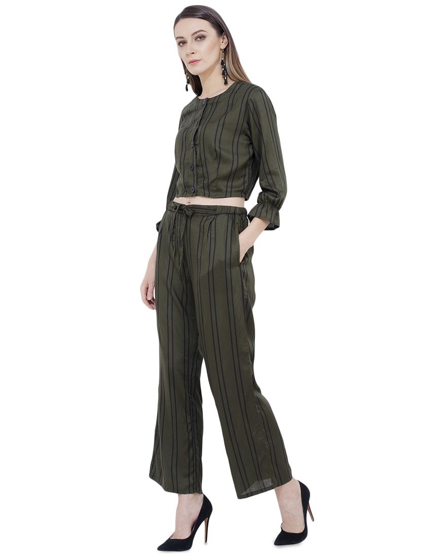 tie knot striped top and pant set - 16695815 - Standard Image - 1
