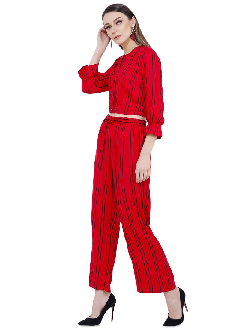 tie knot striped top and pant set - 16695817 - Standard Image - 1