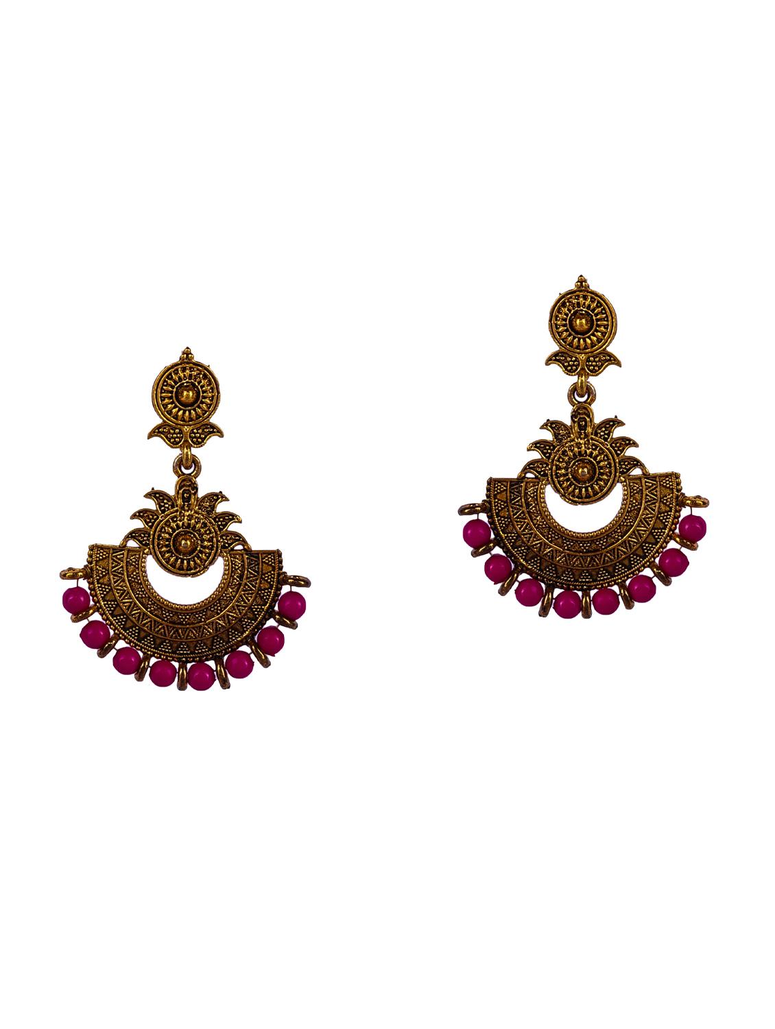 multi colored gold plated drop earring - 16697566 -  Standard Image - 1