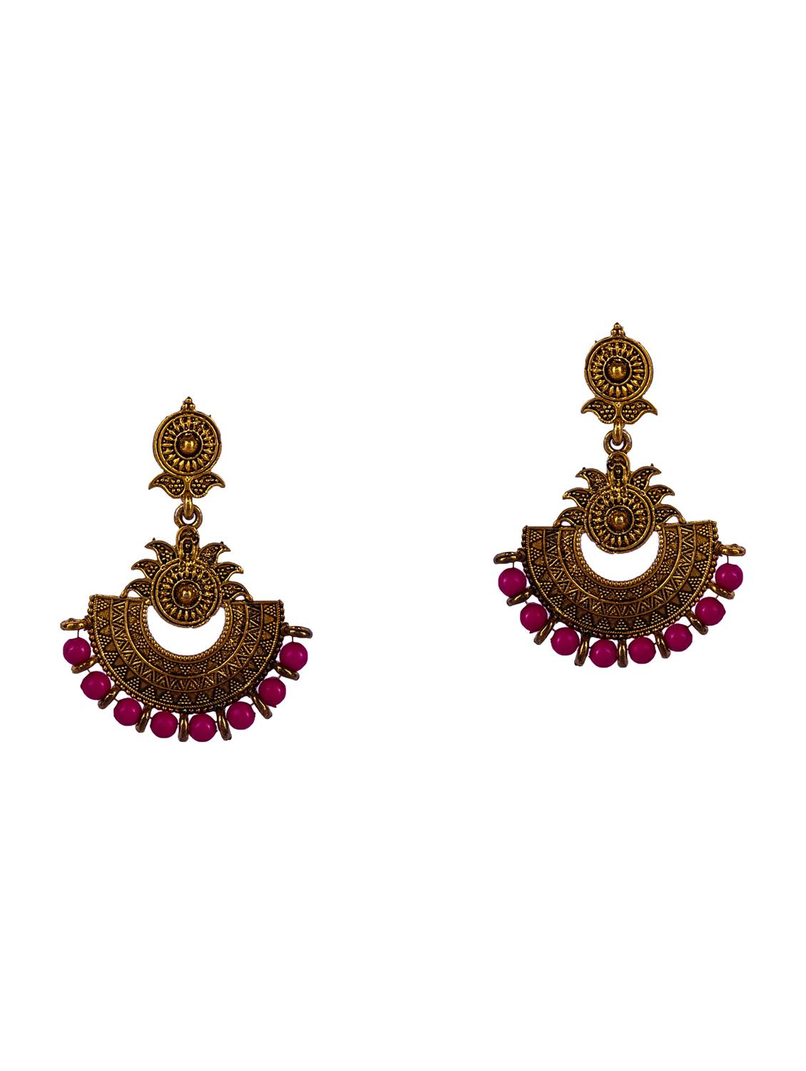 multi colored gold plated studs earring - 16697567 - Standard Image - 1