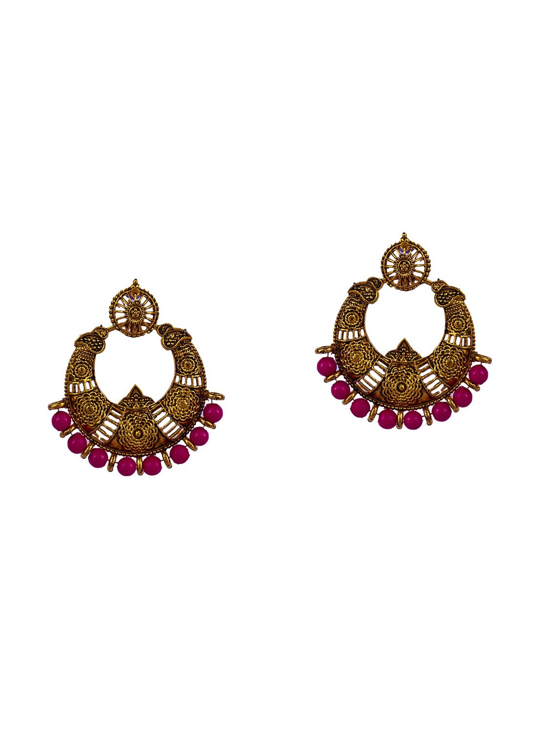 multi colored gold plated studs earring - 16697569 -  Standard Image - 1