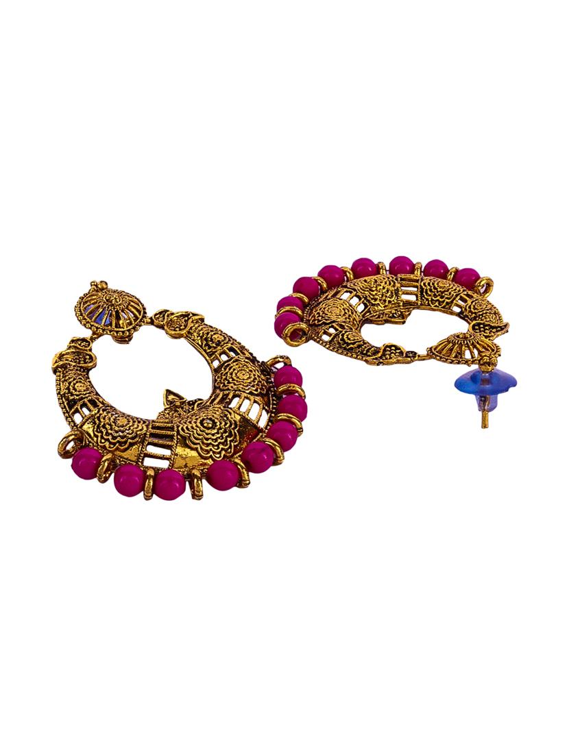 multi colored gold plated studs earring - 16697569 - Standard Image - 4