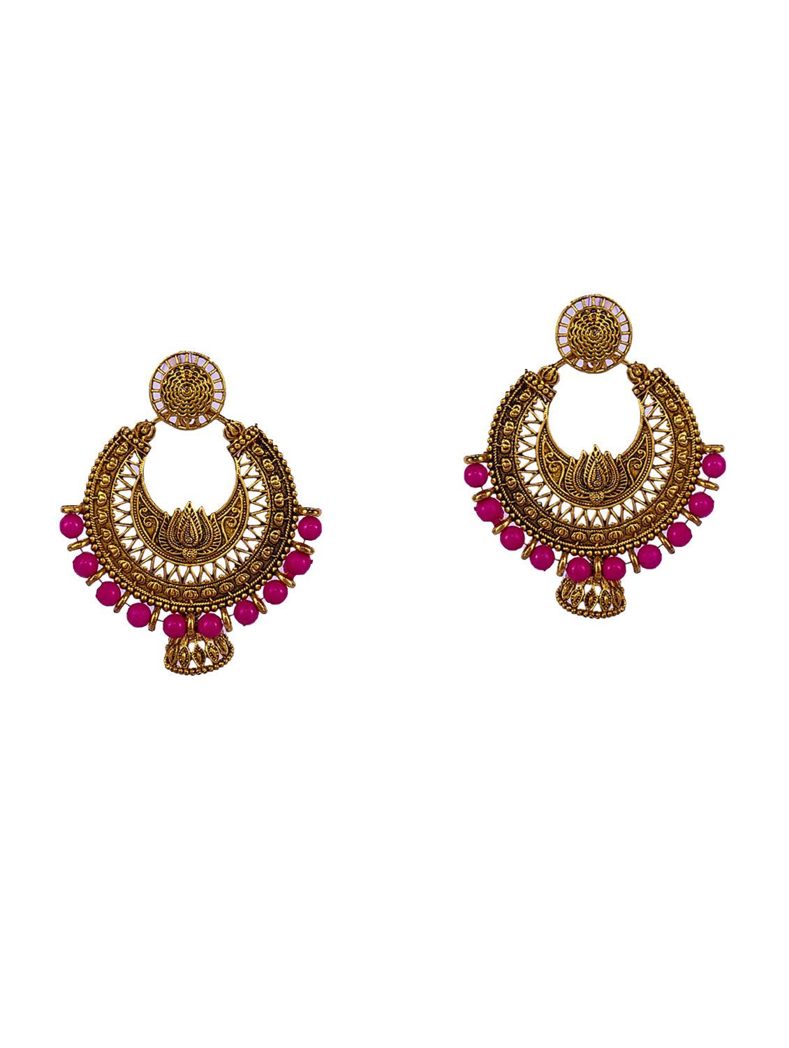 multi colored gold plated drop earring - 16697576 -  Standard Image - 1