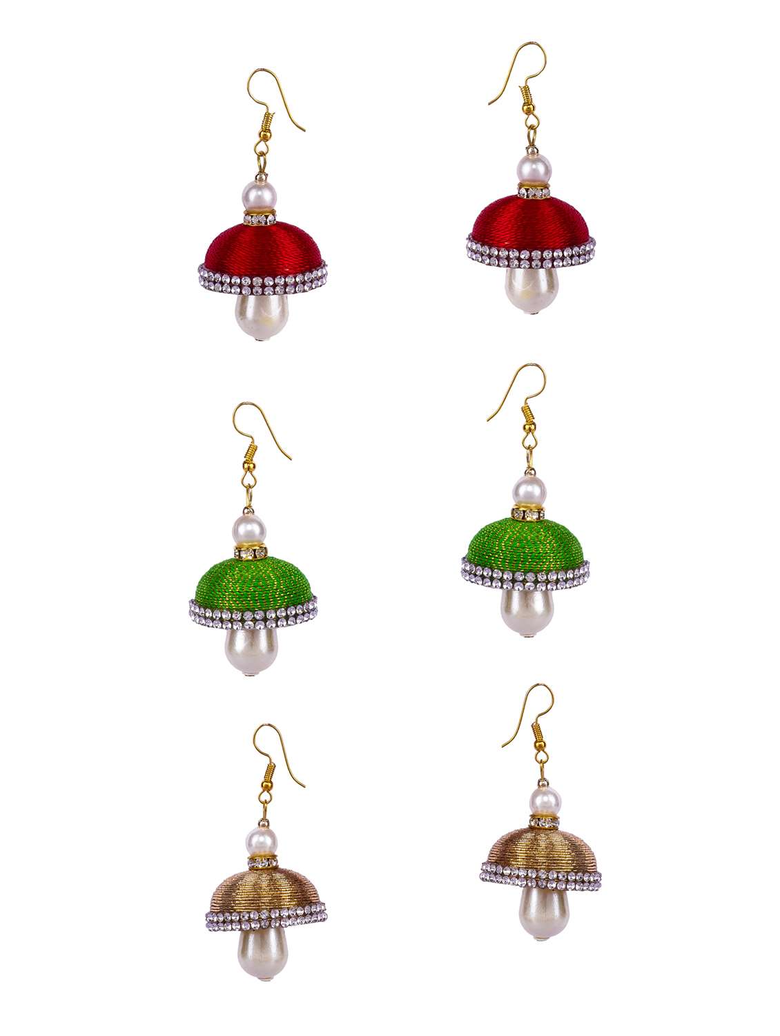 multi colored cotton combo's. earring