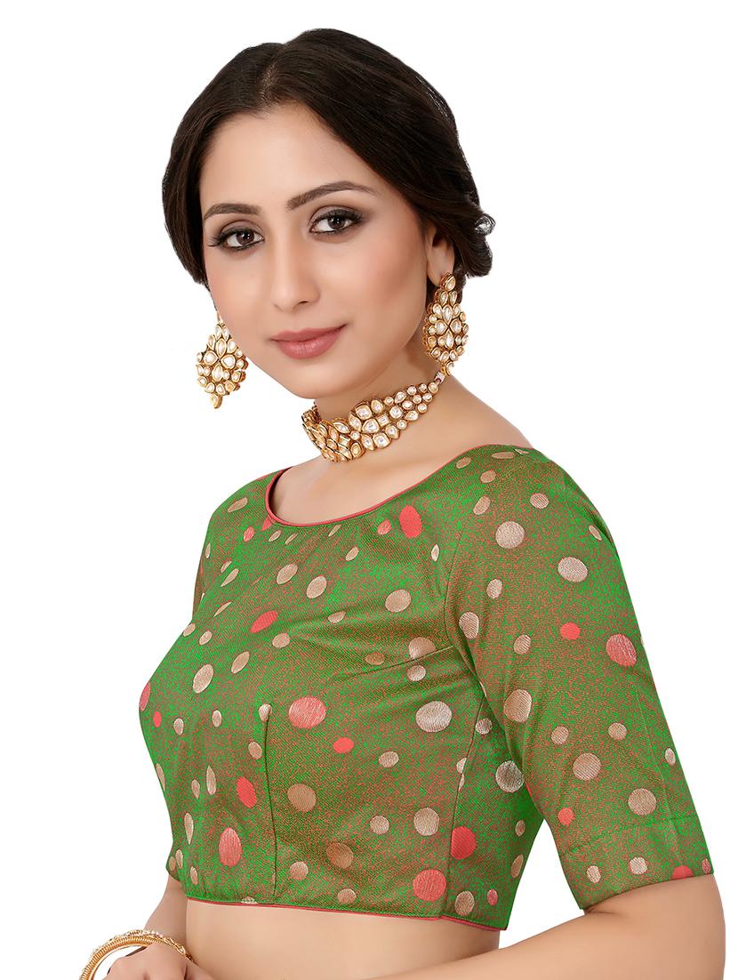 polka dots brocade blouse - 16698356 - Standard Image - 1