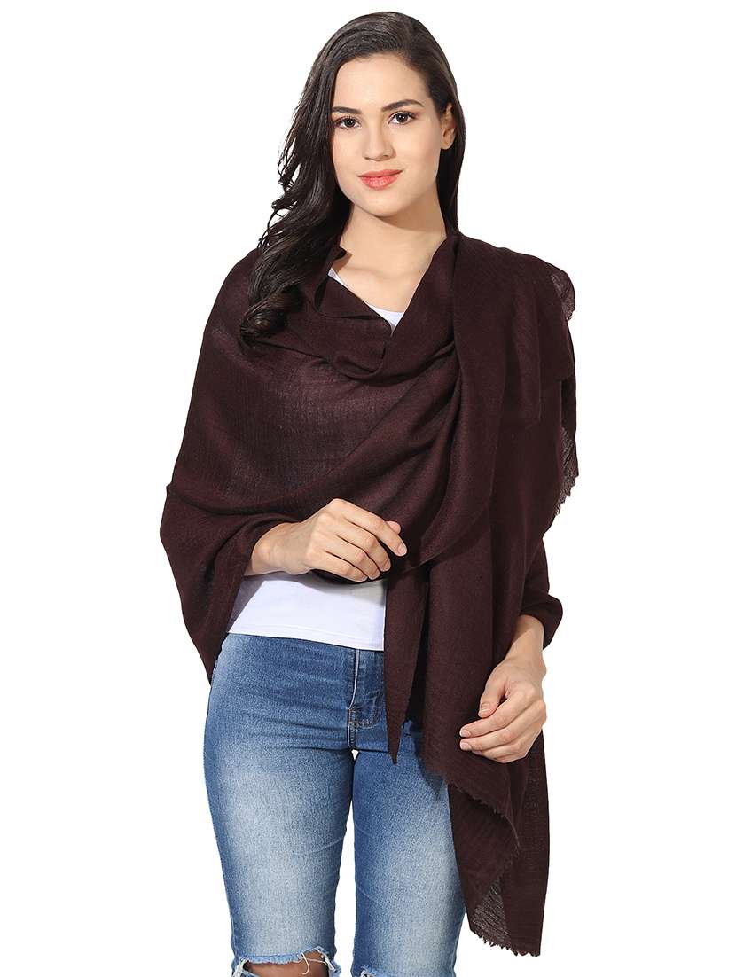 women's solid print stole