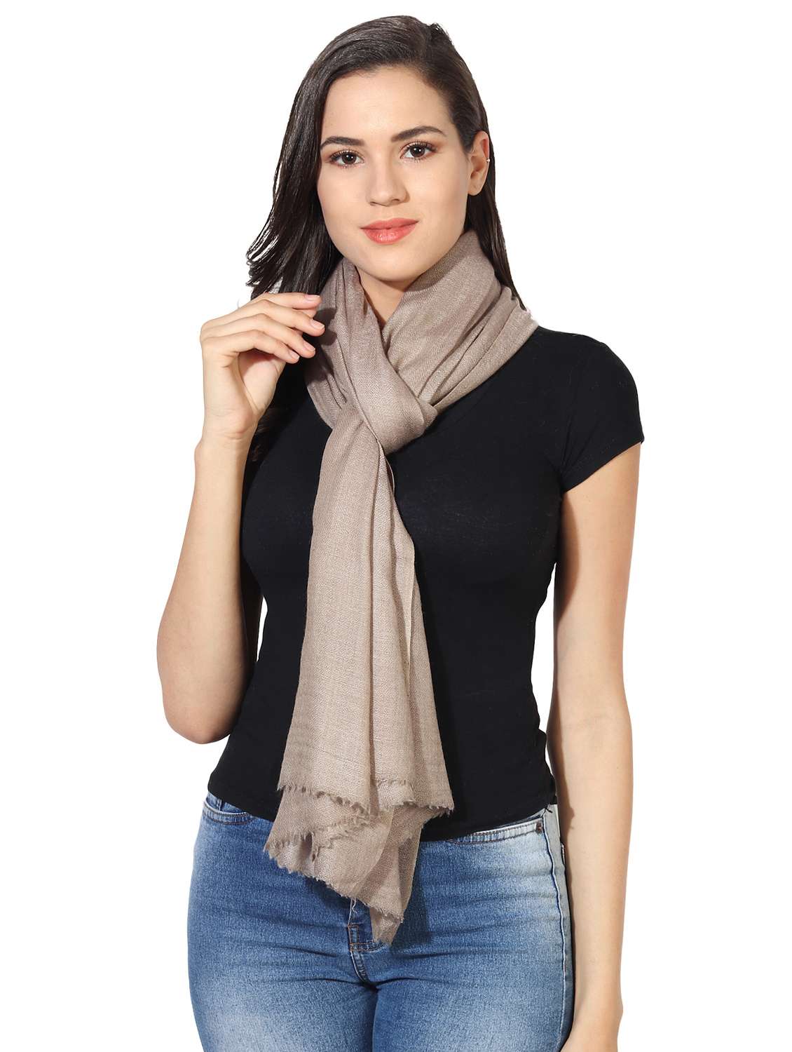 women's solid print stole