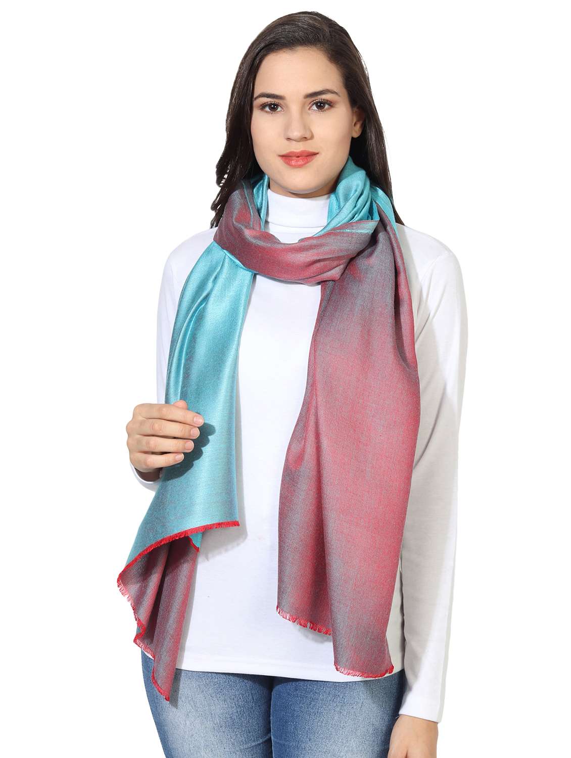 blue modal silk stole - 16698899 -  Zoom Image - 0