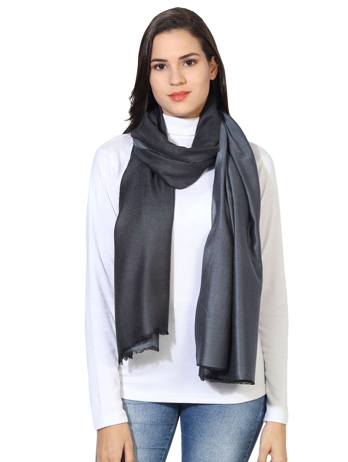 black modal silk stole