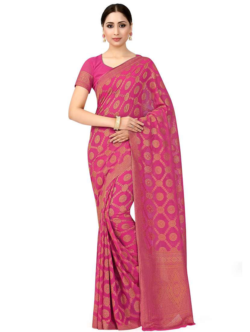 floral banarasi saree with blouse